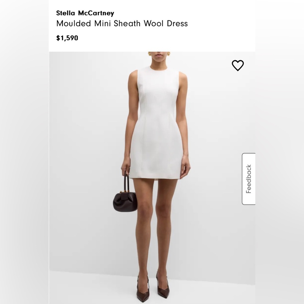 Stella McCartney - Moulded Mini Sheath Wool Dress - Size 0